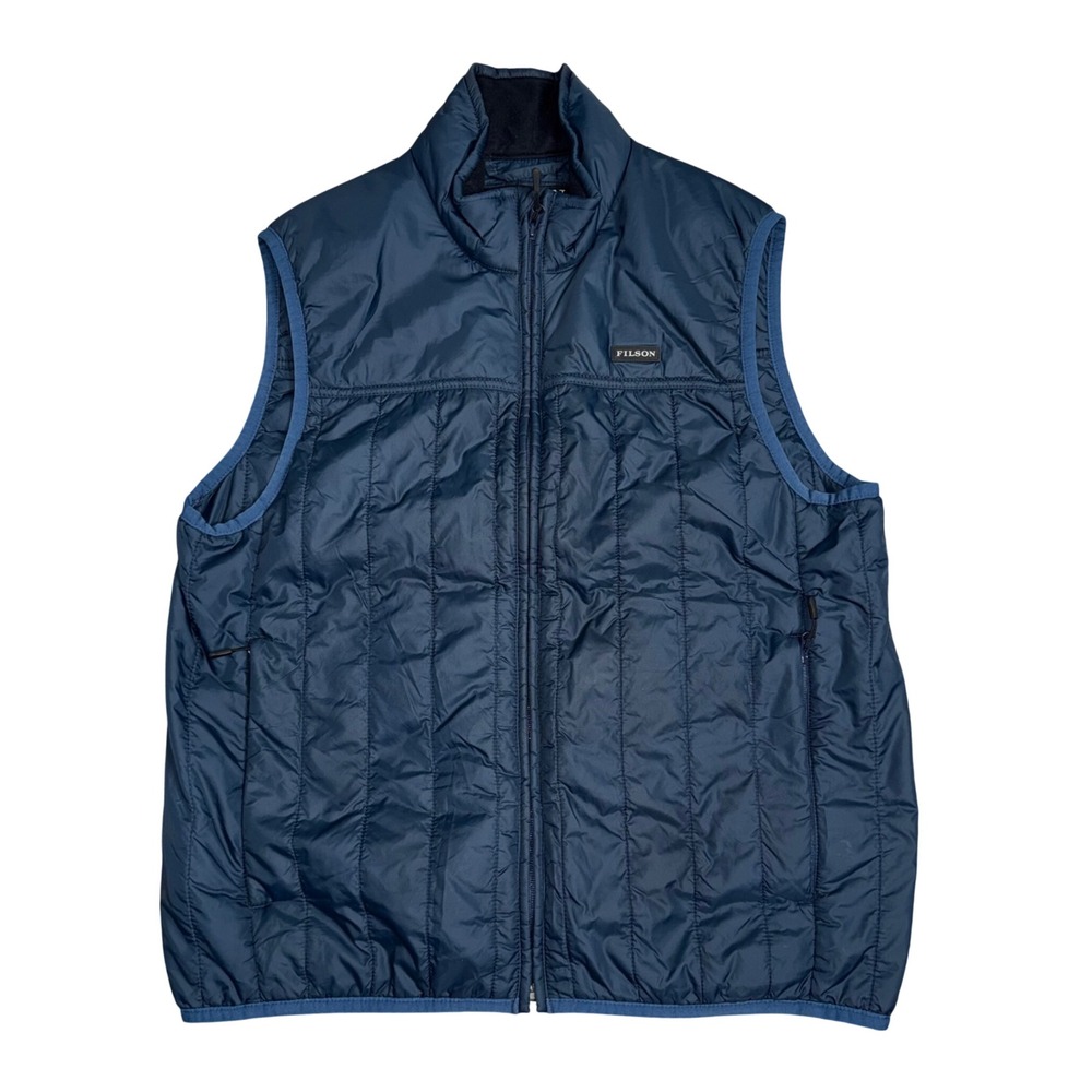 Filson Ultralight Vest Mens Large Navy Blue Excellent Quilted Full Zip Puffer